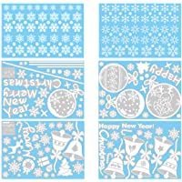 Los mejores  - Mallalah 6 Pcs Pegatina de Navidad para Ventana Vitrina de Cristal Copos de Nieve Pegatinas Extraíbles Decoración…
